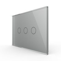 Interruptor táctil triple Livolo de vidrio – estándar italiano culoare gri