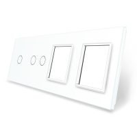Panel de cristal para interruptor simple + doble y 2 elementos de libre montaje Livolo