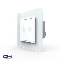 Interruptor doble táctil Wifi Livolo con marco de vidrio – Serie nueva