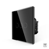 Interruptor triple táctil Wifi de cristal, LUXION culoare neagra