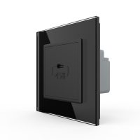 Puerto/Enchufe USB tipo C Livolo con marco de vidrio culoare neagra
