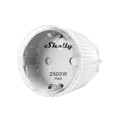 Enchufe Shelly Plug S, Wi-Fi, 2500 W, monitoreo consumo, programación, color blanco