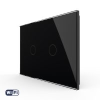 Interruptor doble táctil WIFI LIVOLO, estándar italiano – Serie nueva culoare neagra