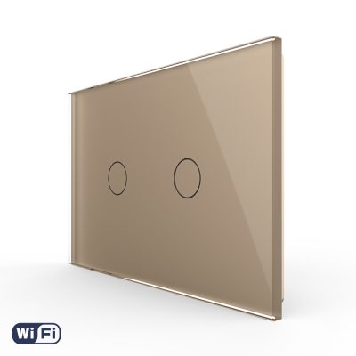 Interruptor doble táctil WIFI LIVOLO, estándar italiano – Serie nueva culoare aurie
