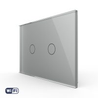 Interruptor doble táctil WIFI LIVOLO, estándar italiano – Serie nueva culoare gri