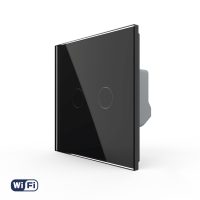 Interruptor doble táctil Wifi Livolo de vidrio – Serie nueva culoare neagra