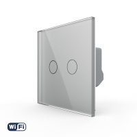 Interruptor doble táctil Wifi Livolo de vidrio – Serie nueva culoare gri