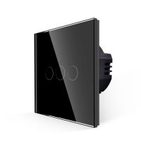 Interruptor triple táctil de vidrio LUXION culoare neagra