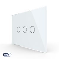 Interruptor triple táctil Wifi de vidrio Livolo, estándar italiano – nueva serie
