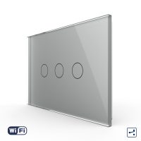 Interruptor conmutador/conmutador cruce triple táctil Wi-Fi LIVOLO, estándar italiano – serie nueva culoare gri