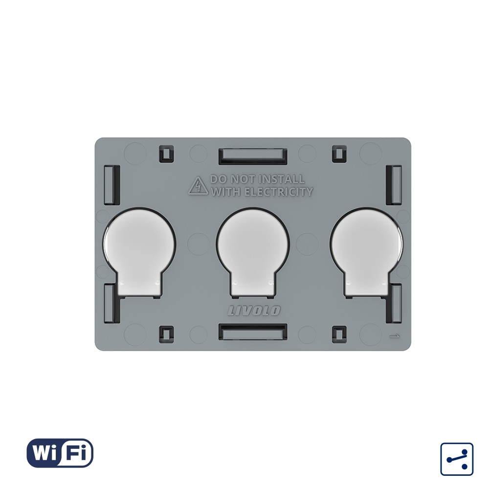 Módulo interruptor conmutador/conmutador cruce triple táctil Wi-Fi LIVOLO,  estándar italiano – serie nueva - Casa del Futuro