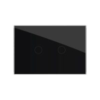 Interruptor doble táctil de vidrio Livolo, estándar italiano – Nueva serie culoare neagra