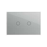 Interruptor doble táctil de vidrio Livolo, estándar italiano – Nueva serie culoare gri
