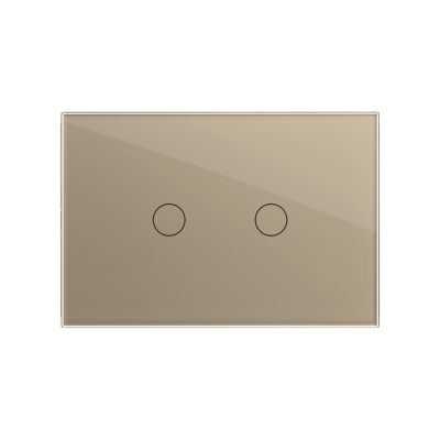 Interruptor doble táctil de vidrio Livolo, estándar italiano – Nueva serie culoare aurie