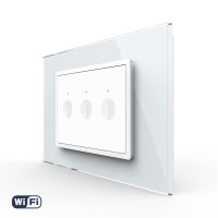 Interruptor triple táctil Wi-Fi LIVOLO, estándar italiano – Serie Nueva, Blanco