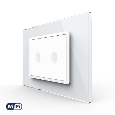 Interruptor doble táctil WIFI LIVOLO con marco de cristal, estándar italiano – Nueva Serie