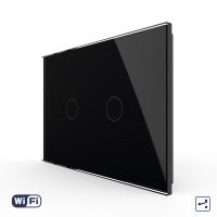 Interruptor conmutador/conmutador cruce doble táctil Wi-Fi LIVOLO, estándar italiano – Serie nueva culoare neagra