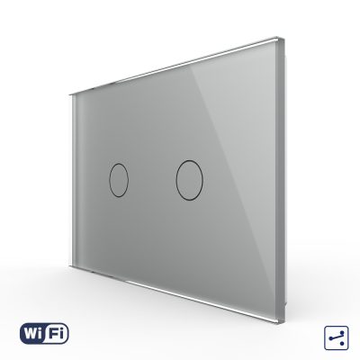 Interruptor conmutador/conmutador cruce doble táctil Wi-Fi LIVOLO, estándar italiano – Serie nueva culoare gri