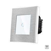 Interruptor simple táctil Wi-Fi de cristal y marco de aluminio LUXION