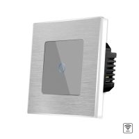 Interruptor simple táctil Wi-Fi de cristal y marco de aluminio LUXION culoare gri