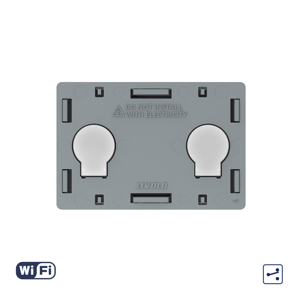 Módulo interruptor conmutador doble táctil Wifi Livolo, estándar italiano -  nueva serie - Casa del Futuro
