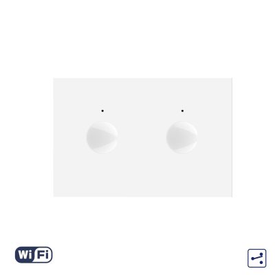 Módulo de interruptor conmutador doble táctil Wi-Fi LIVOLO, estándar italiano – Nueva serie, blanco