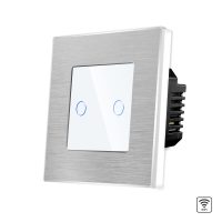 Interruptor doble táctil Wi-Fi de cristal y marco de aluminio LUXION