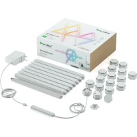 Kit 15 paneles de luz Nanoleaf Lines Starter Kit, Iluminación LED RGBW, Wi-Fi, Sincronización de música, Compatible con asistentes de voz